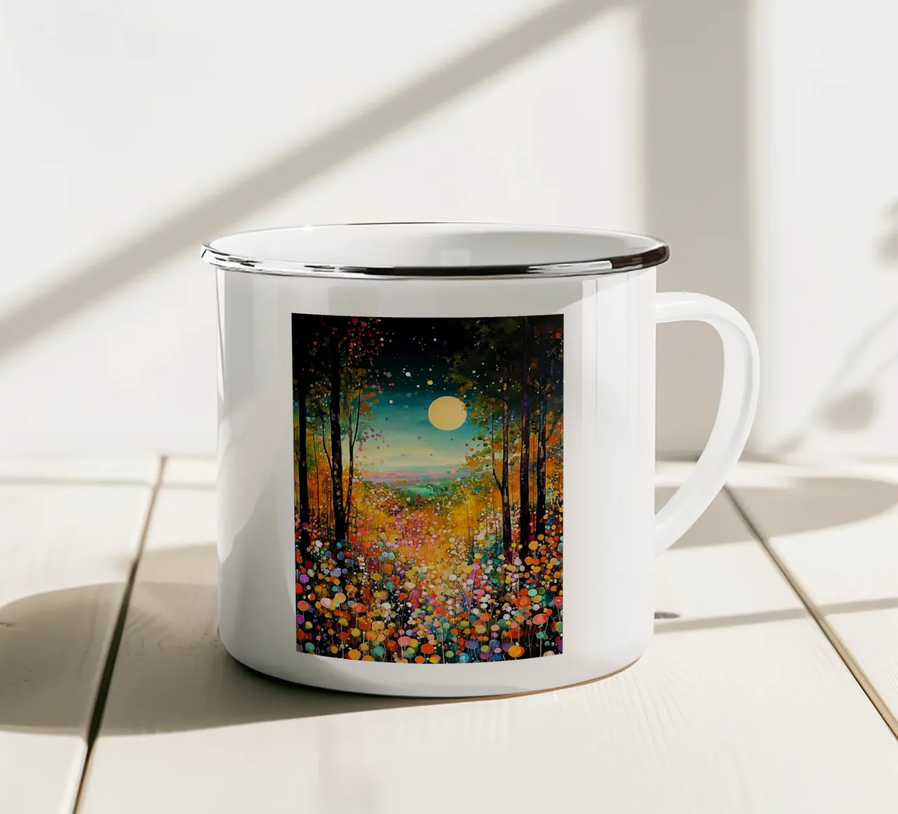 Forest flowers D, style Klimt tazza in smalto da MATEOart