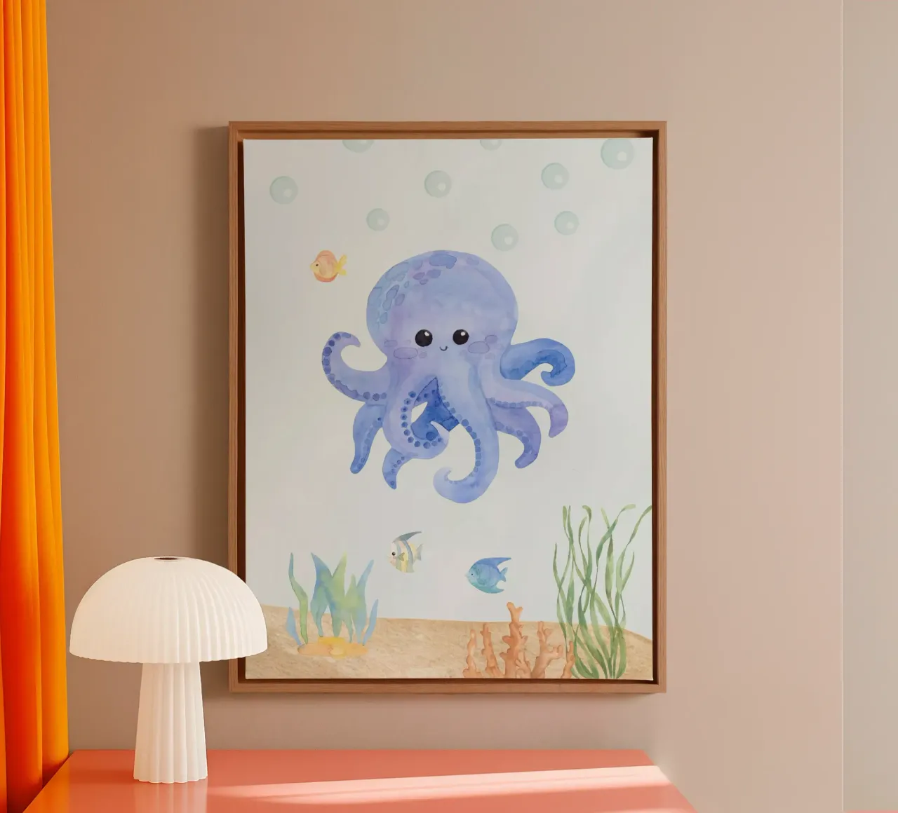 Beneath the Waves canvas with Floater frame by DesignArt