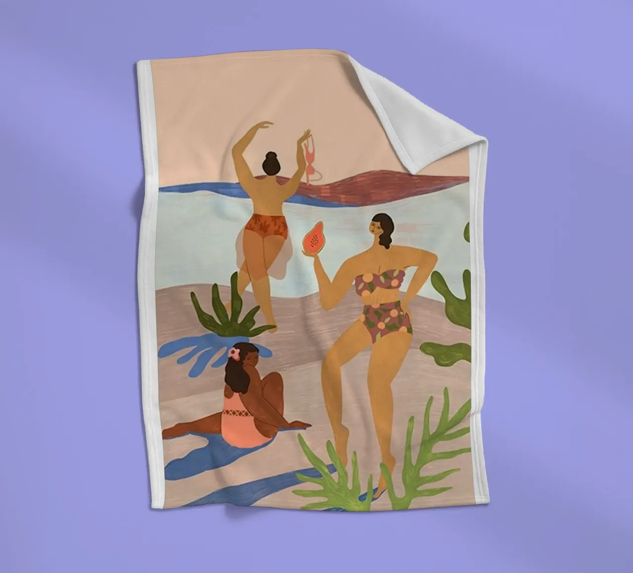 menai sulla spiaggia arty guava coperta in pile da walker shop