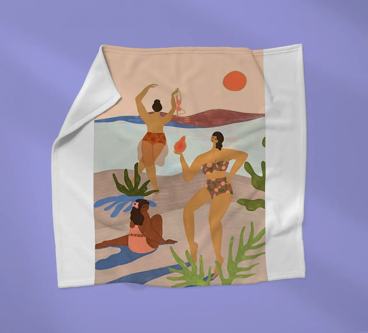 menai sulla spiaggia arty guava coperta in pile da walker shop