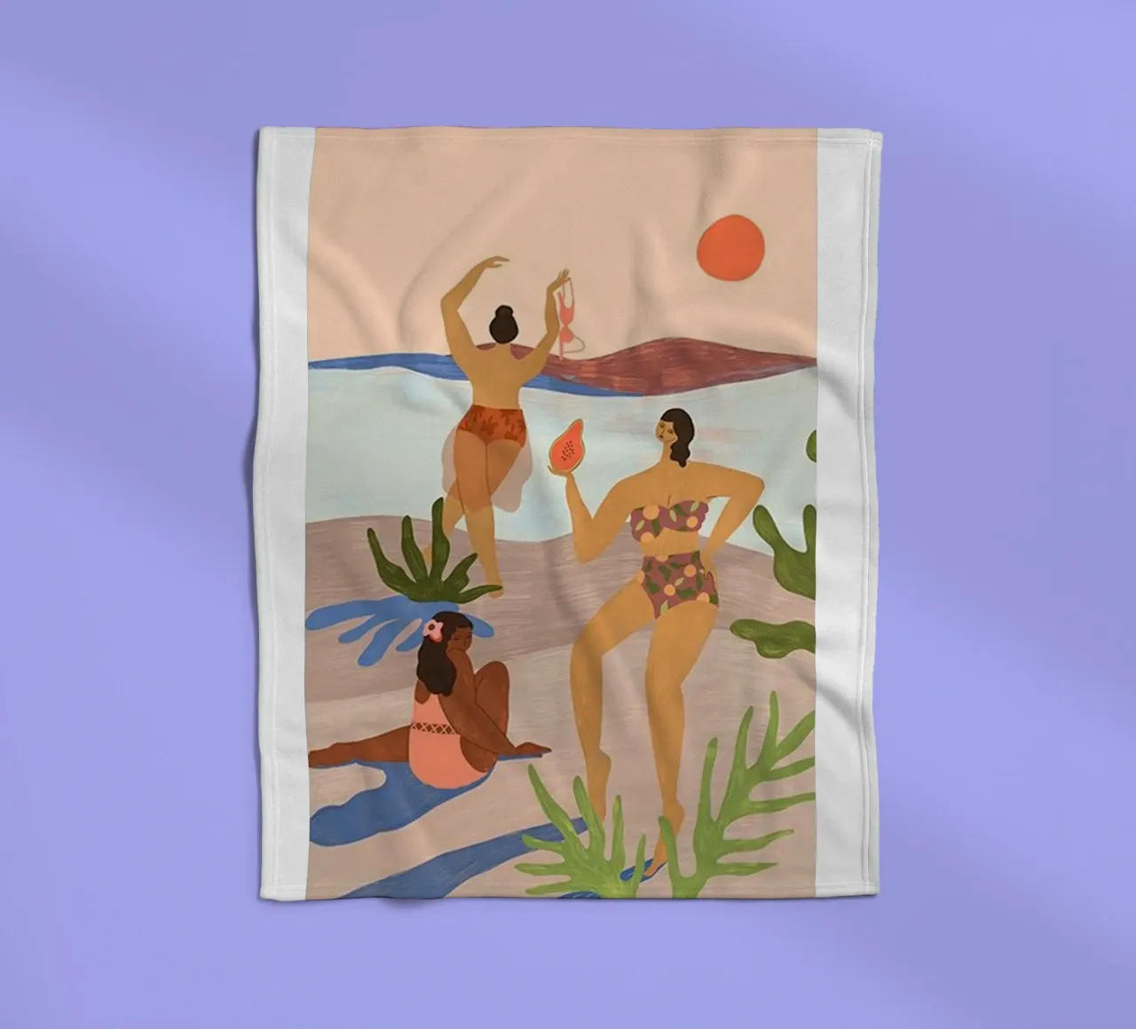 menai sulla spiaggia arty guava coperta in pile da walker shop