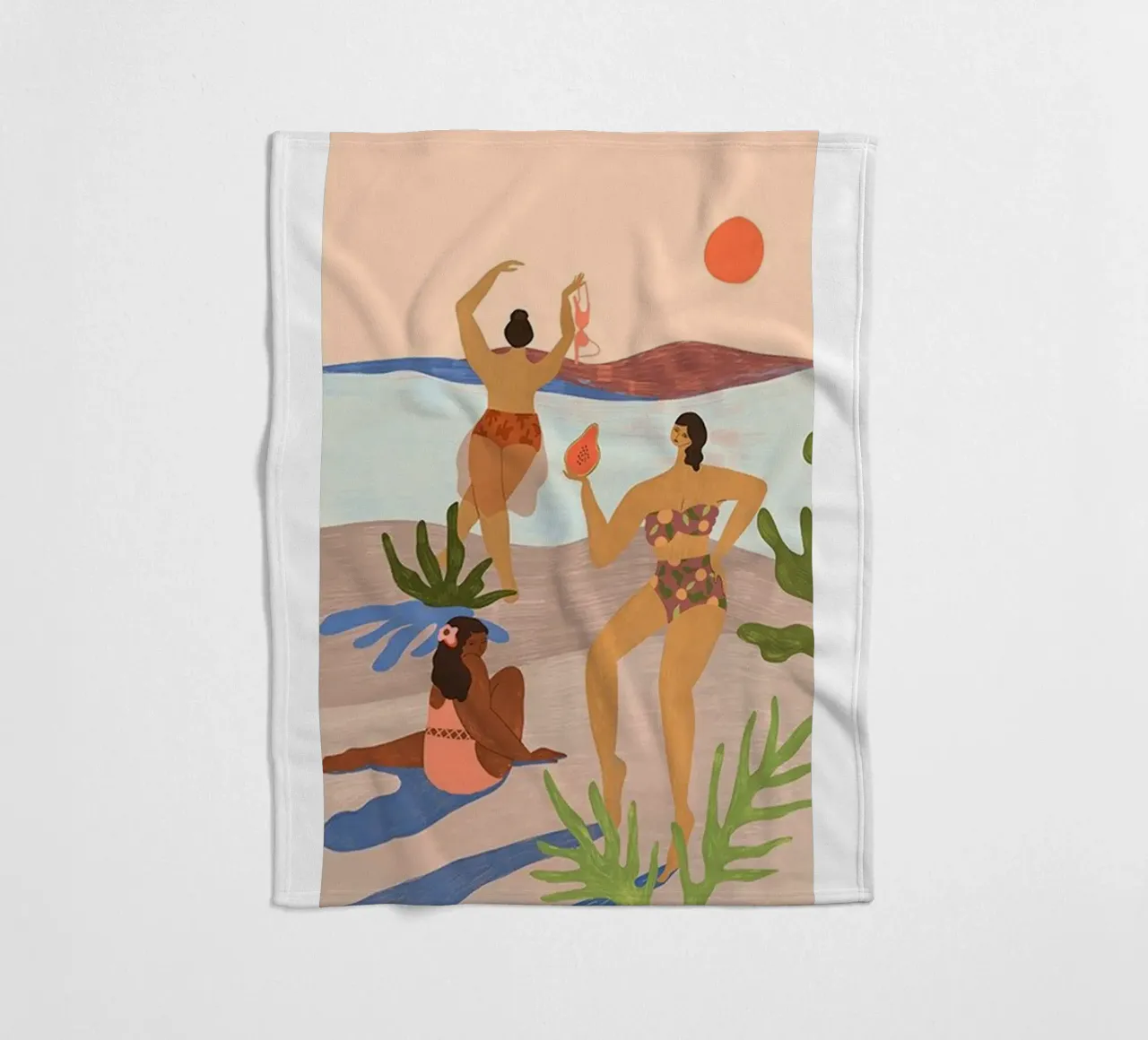 menai sulla spiaggia arty guava coperta in pile da walker shop