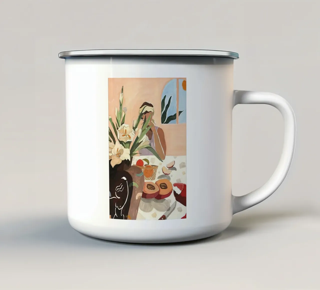 gustare un pasto a tavola arty guava tazza in smalto da walker shop