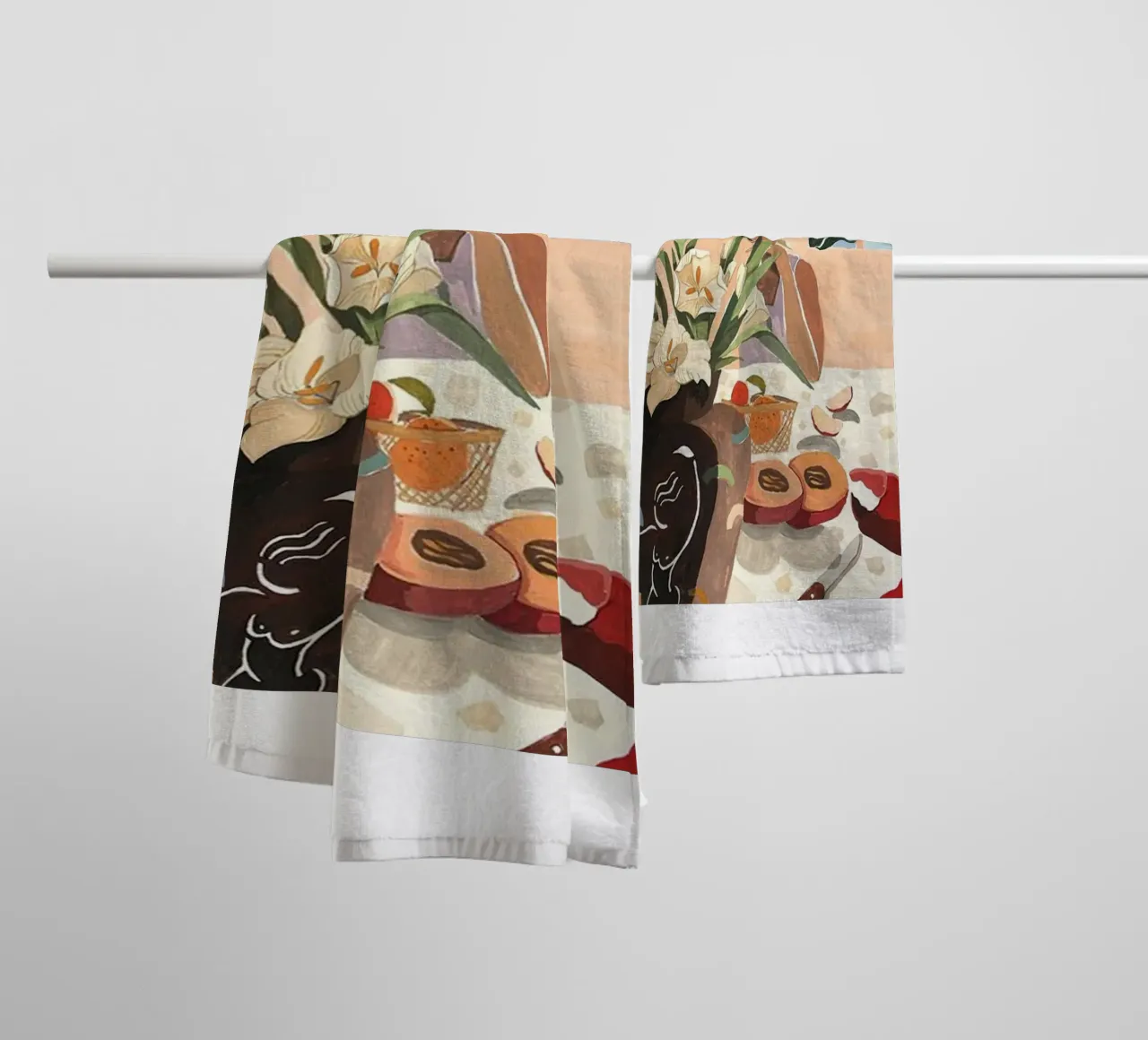 enjoy a meal at the table arty guava towel by walker shop