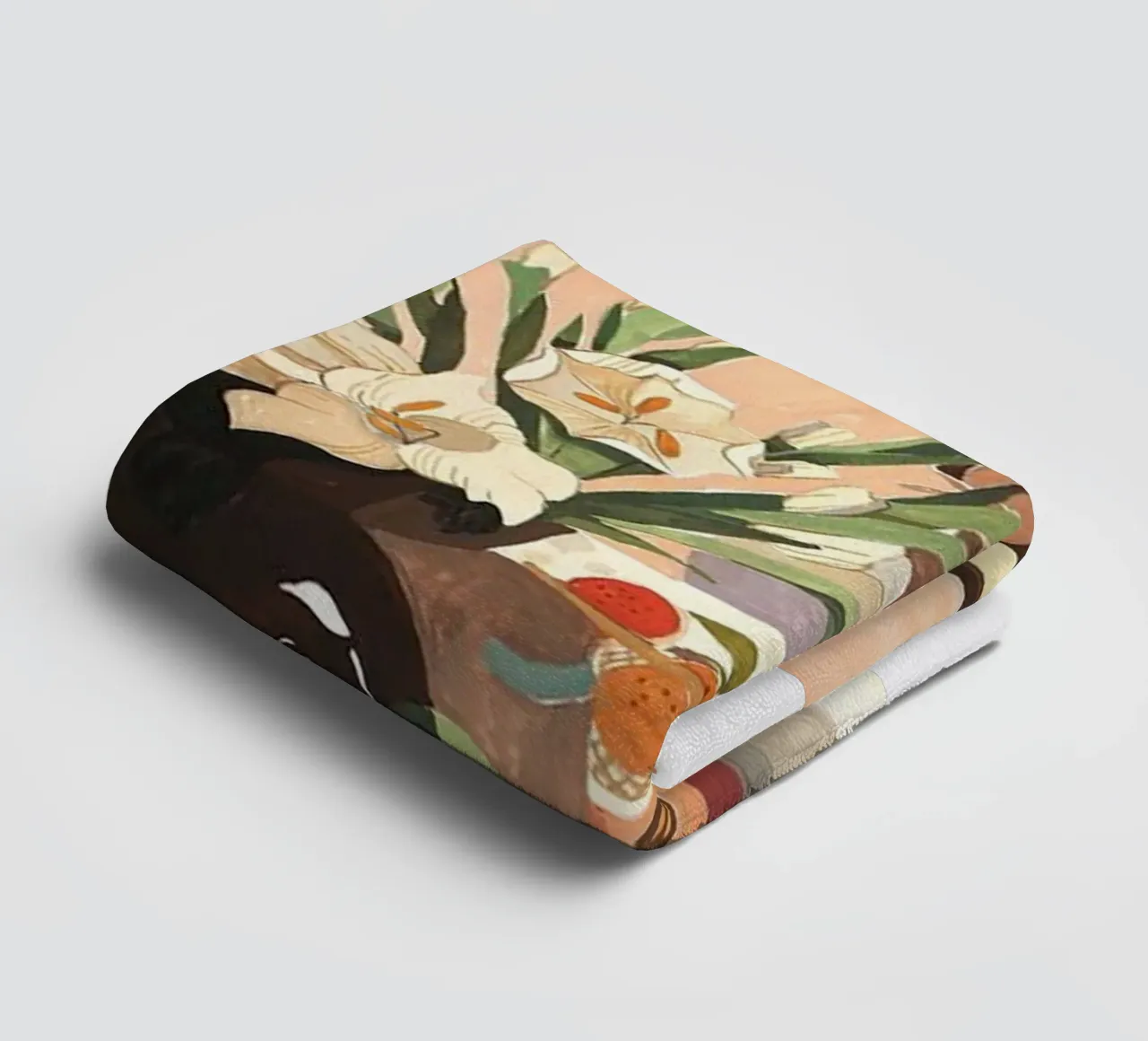 enjoy a meal at the table arty guava towel by walker shop