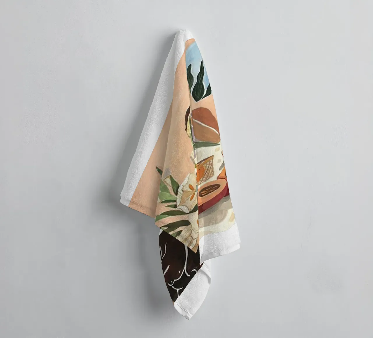 enjoy a meal at the table arty guava towel by walker shop
