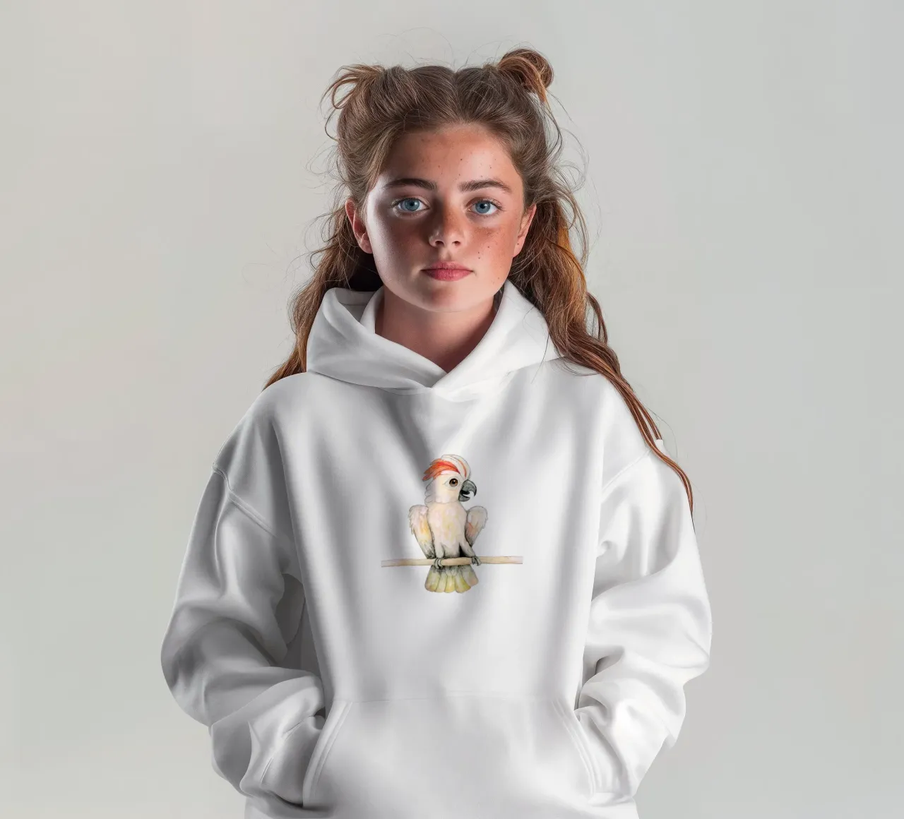 Cacatua a cresta di salmone felpa bambino con cappuccio da BwiseLizzy