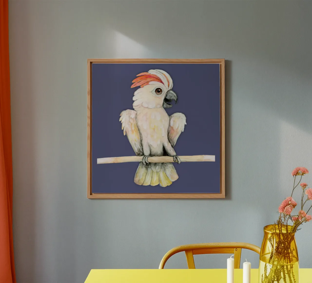 Cacatua a cresta di salmone alluminio dibond da BwiseLizzy