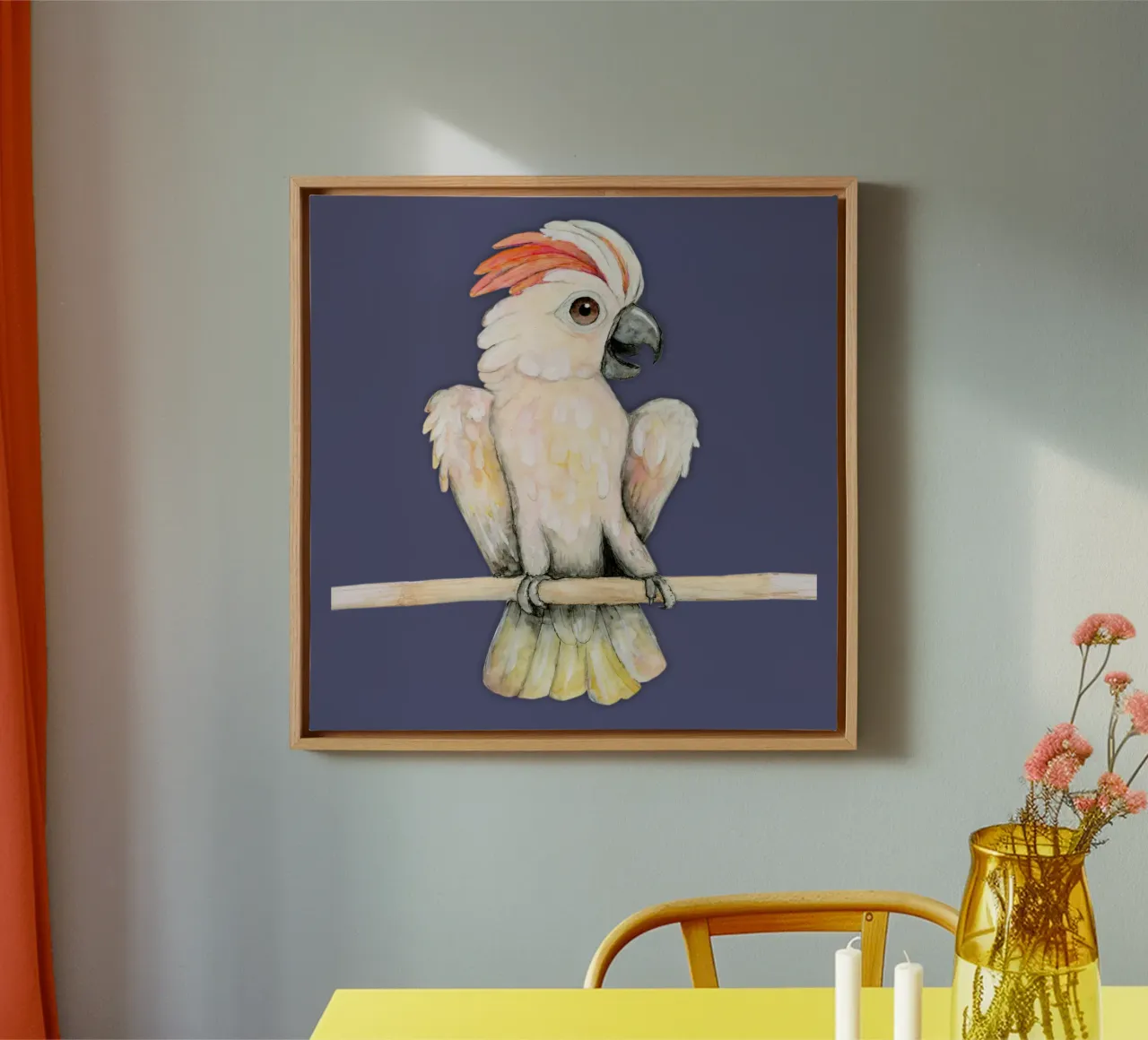 Cacatua a cresta di salmone tela da BwiseLizzy