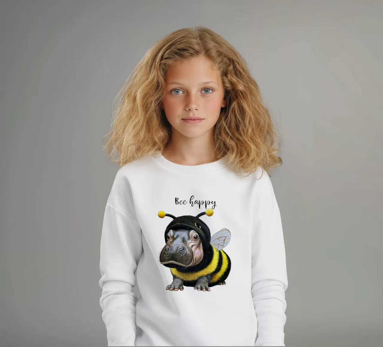 Bee Happy felpa bambino da Graphit und Farbe