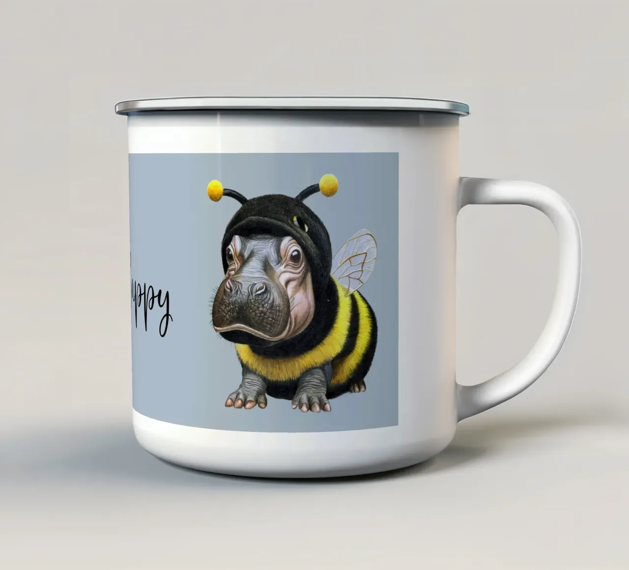 Bee Happy tazza in smalto da Graphit und Farbe