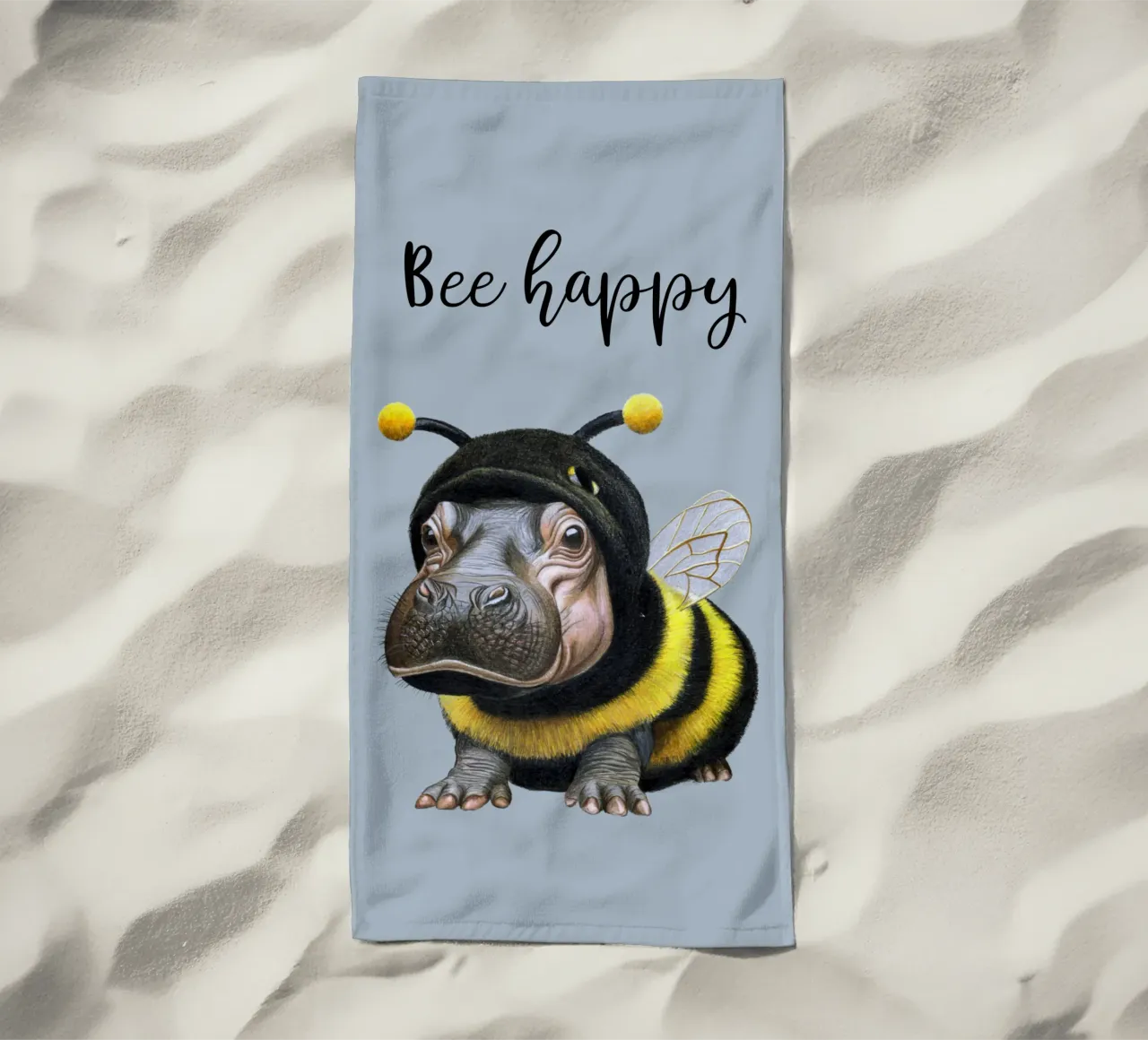 Bee Happy beach towel by Graphit und Farbe