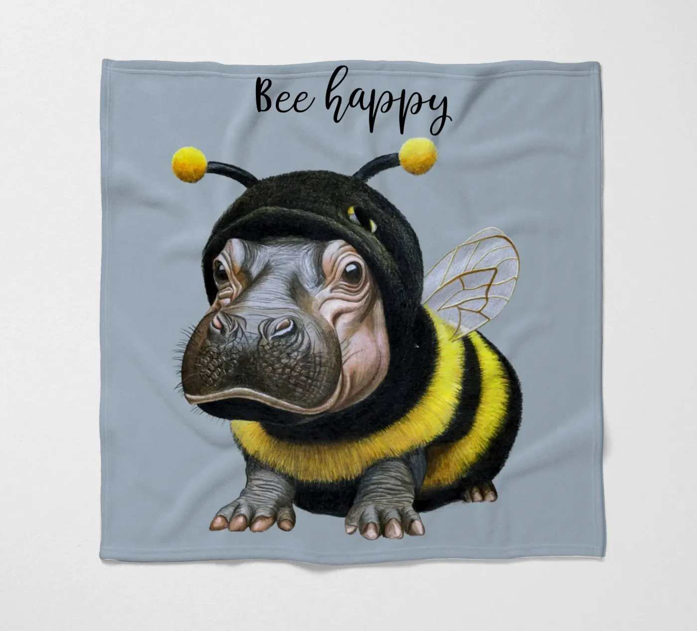 Bee Happy Fleecedecke von Graphit und Farbe