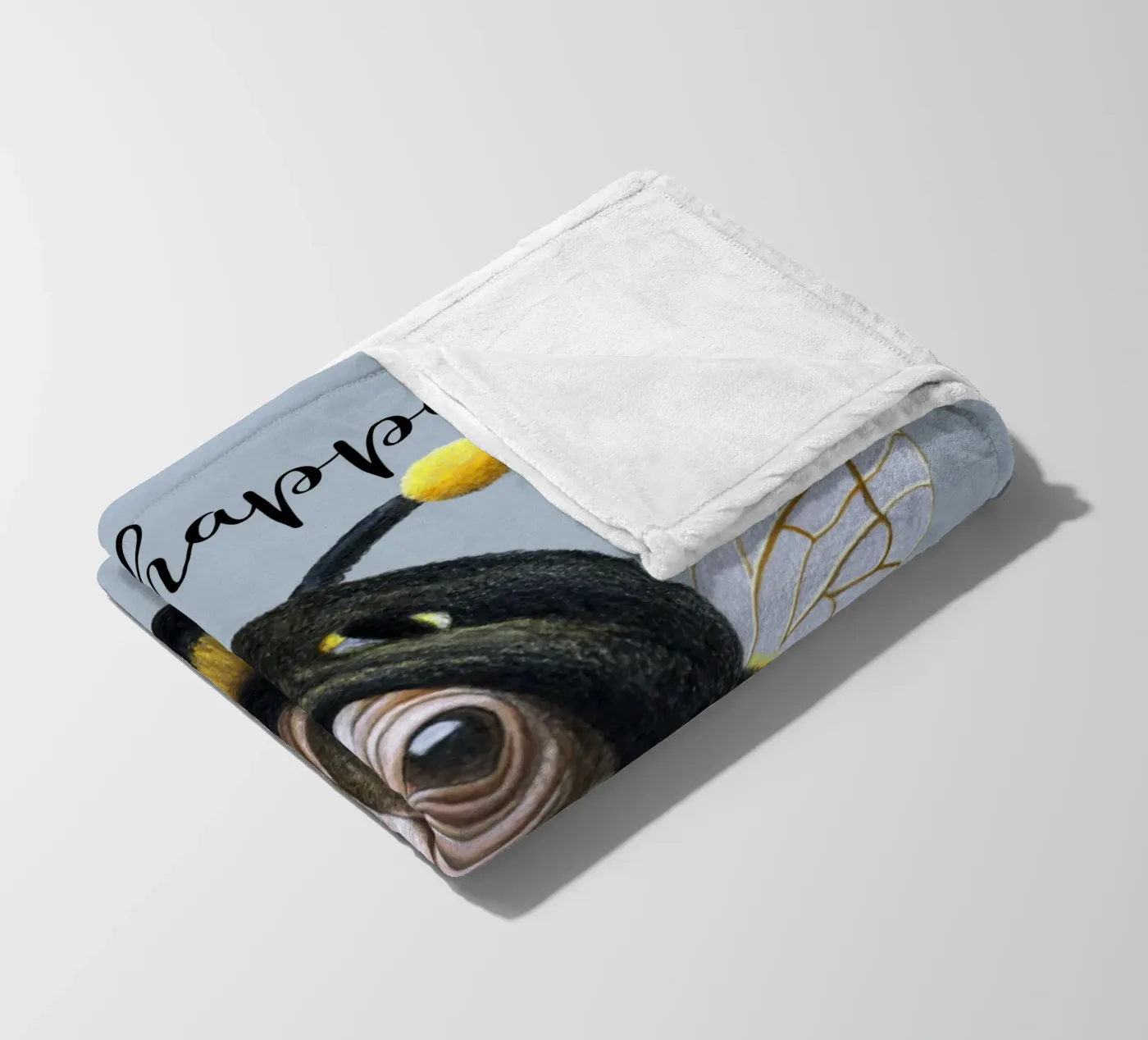 Bee Happy Fleecedecke von Graphit und Farbe