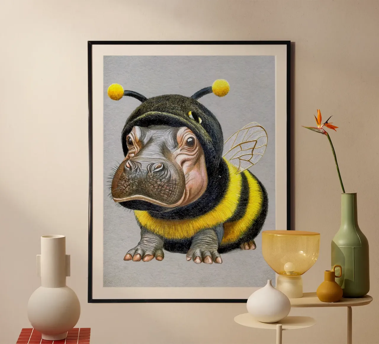 Bee Happy carta hahnemühle da Graphit und Farbe
