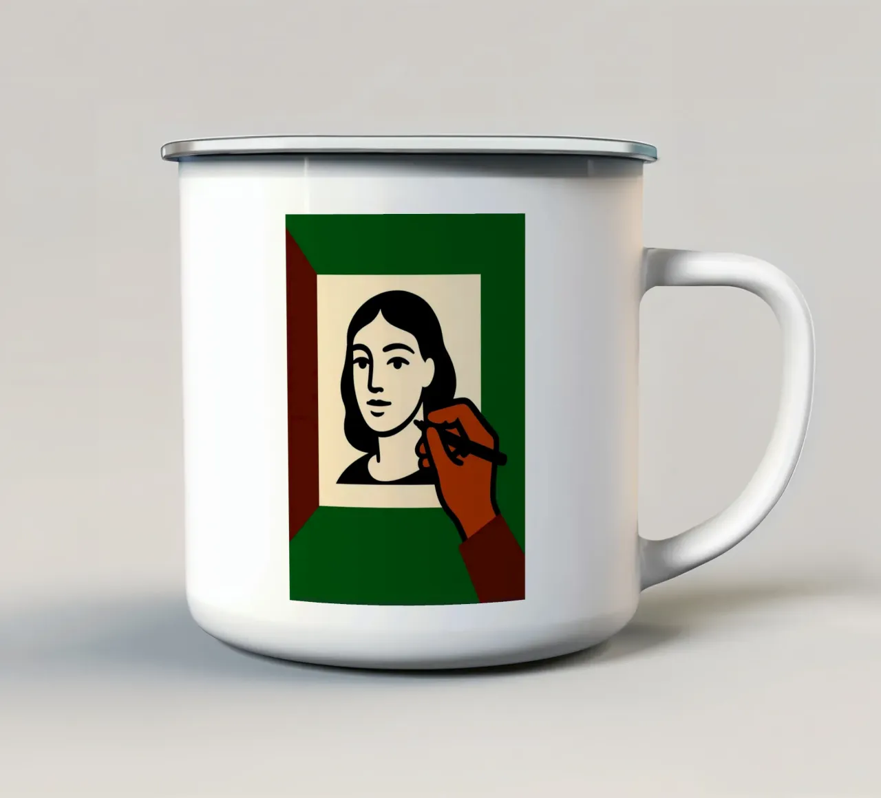 disegno a mano tazza in smalto da tanabaroo