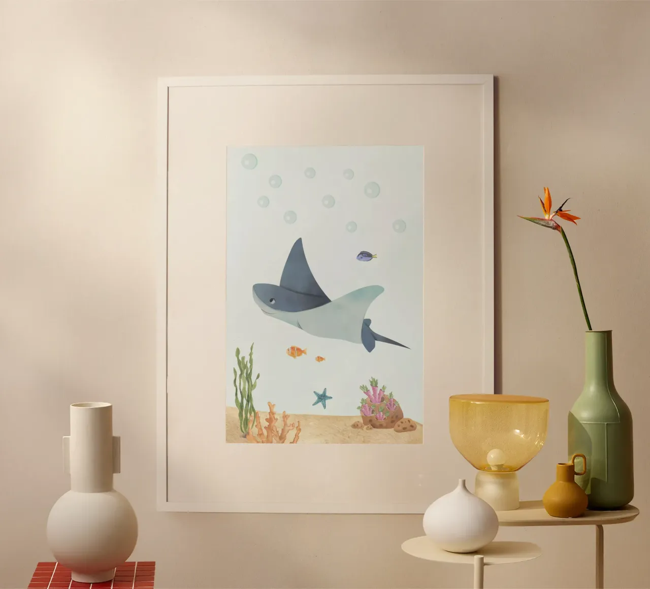 Sunny la mantarraya poster de DesignArt