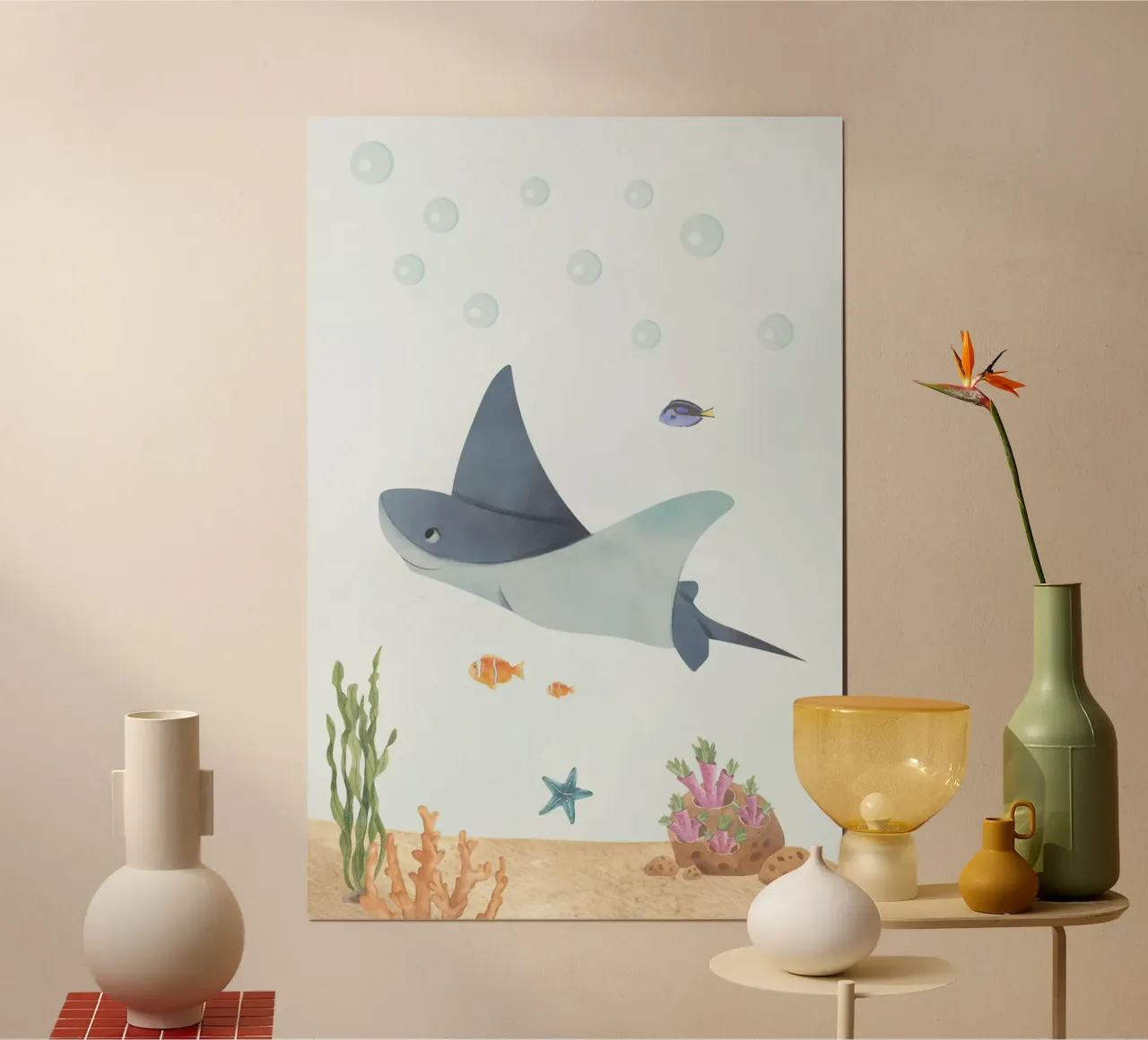 Sunny la mantarraya poster de DesignArt
