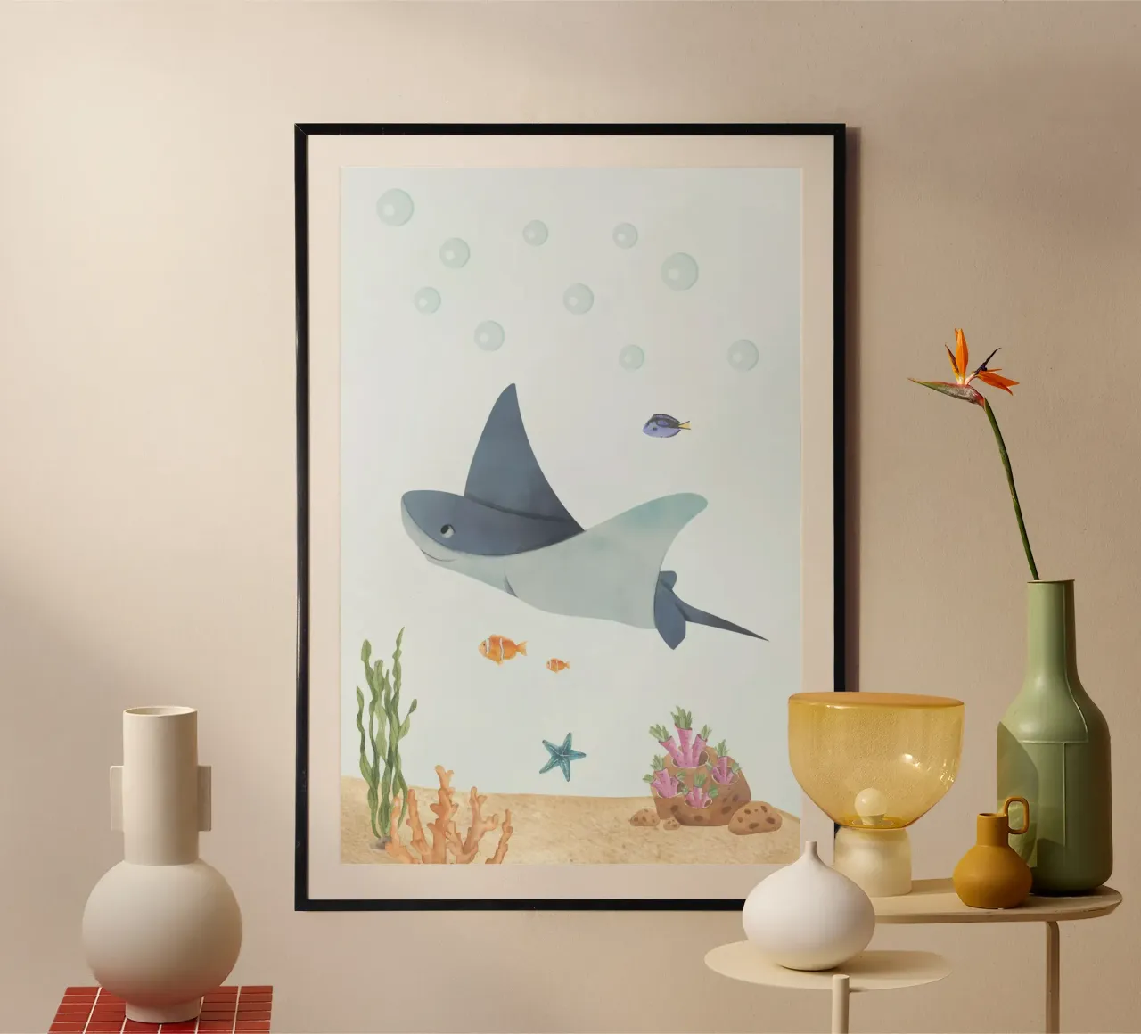 Sunny la mantarraya poster de DesignArt