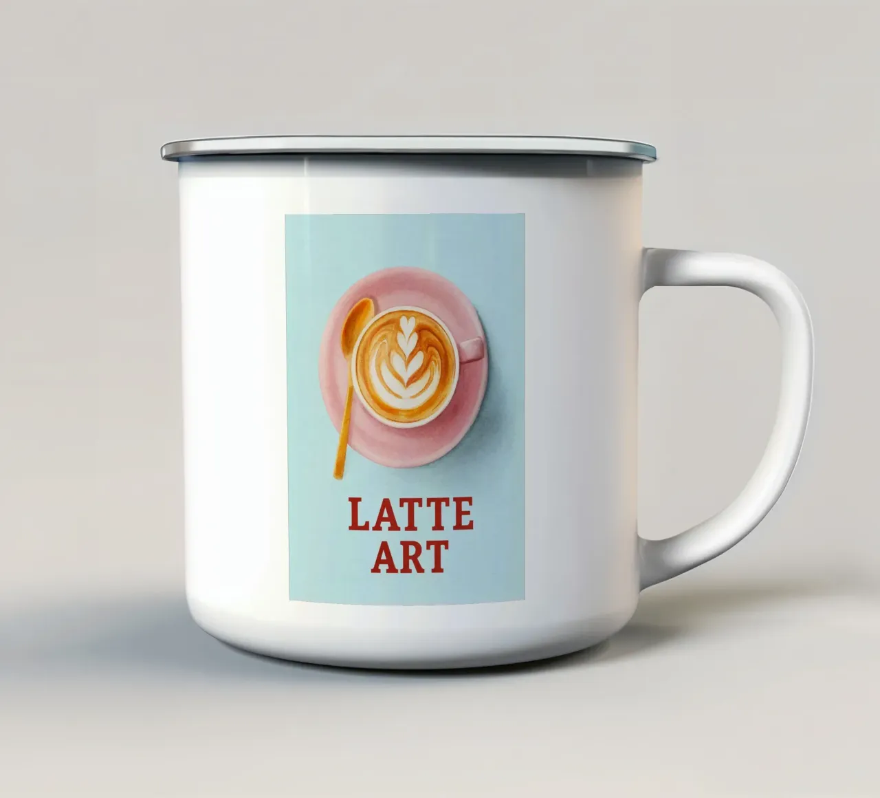 latte art tazza in smalto da tanabaroo