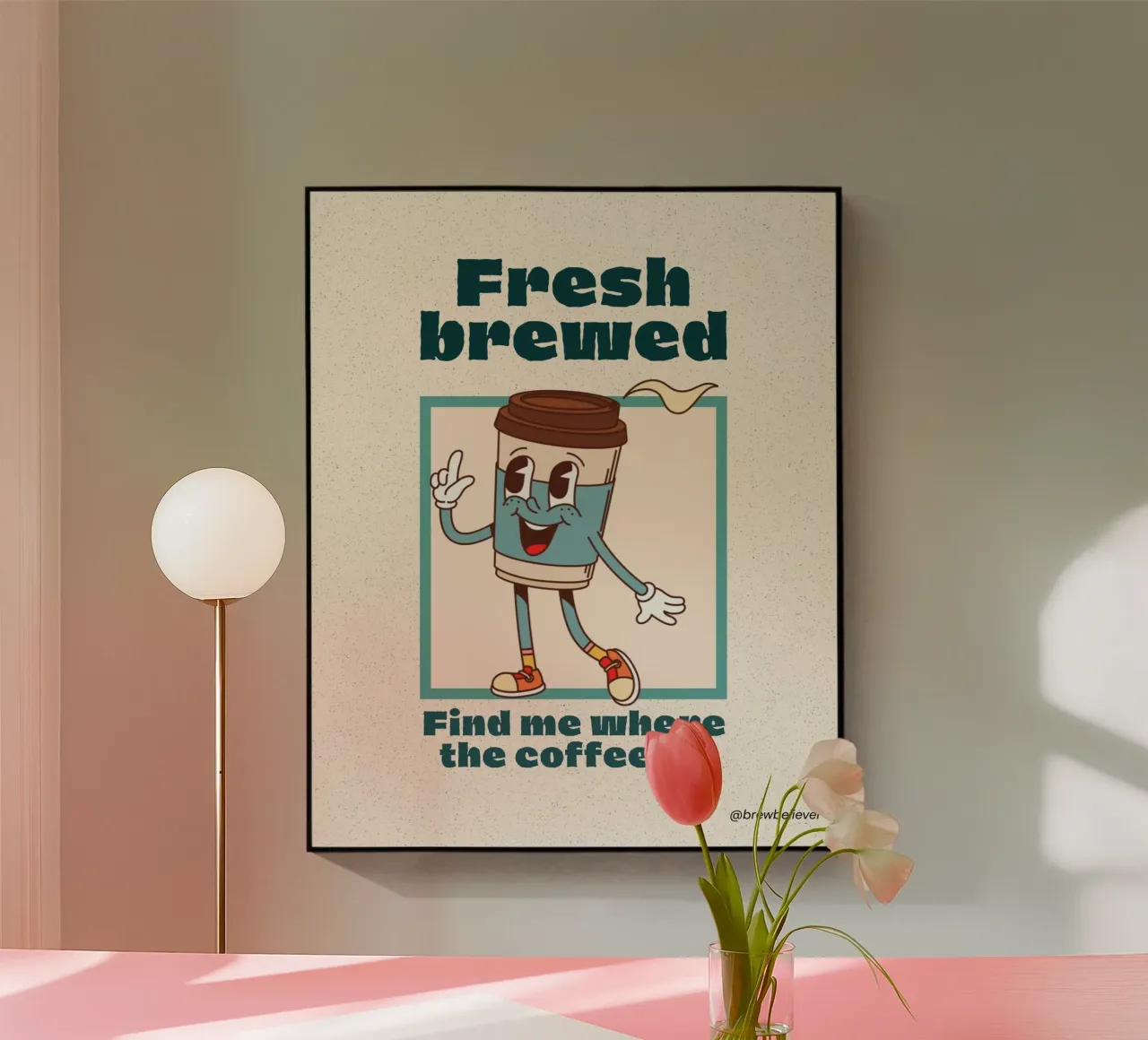 FRESH BREWED plexiglass da COFFEE CLUB