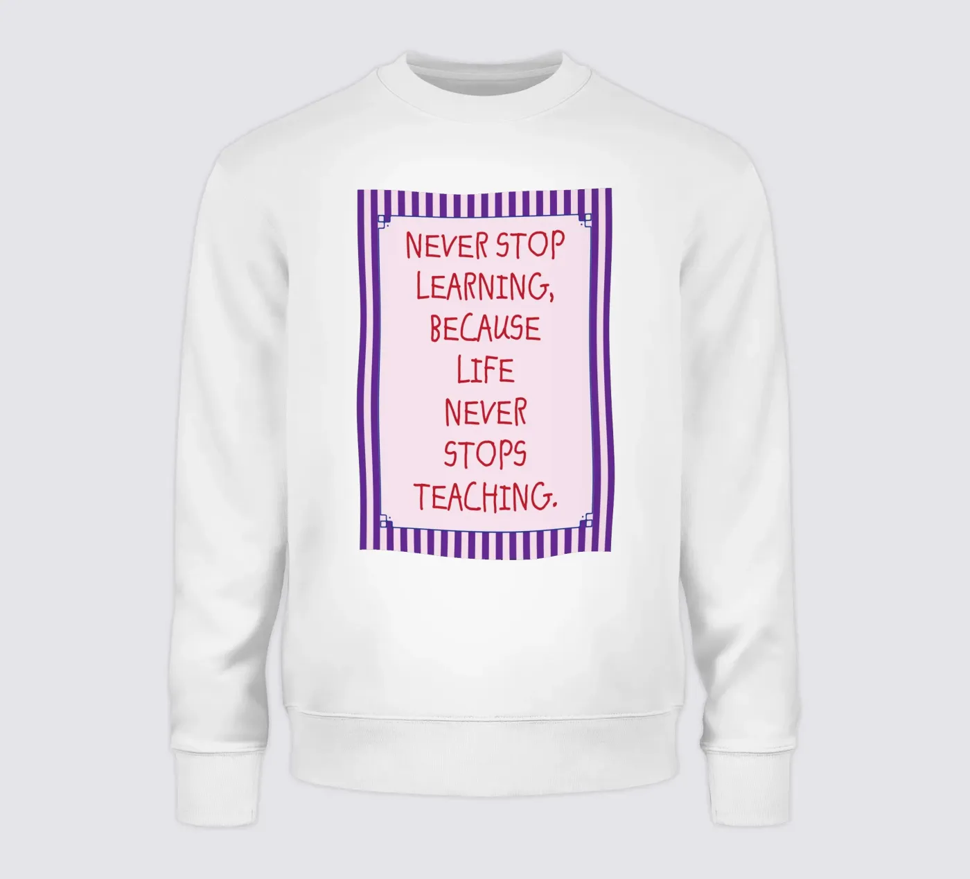 never stop learning felpa da tanabaroo