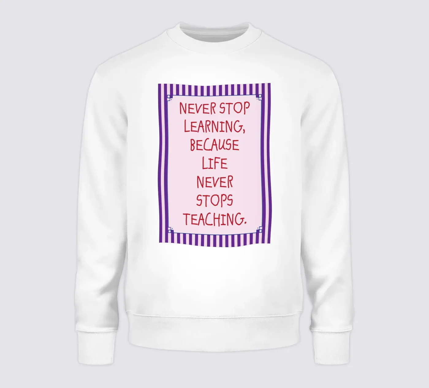 never stop learning felpa da tanabaroo