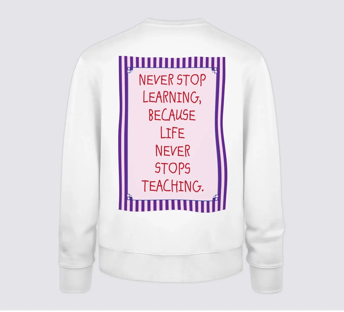 never stop learning felpa da tanabaroo