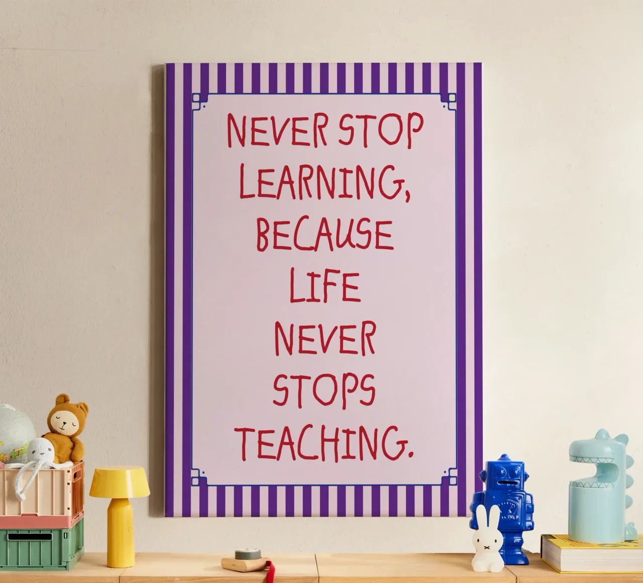 never stop learning canvas by tanabaroo