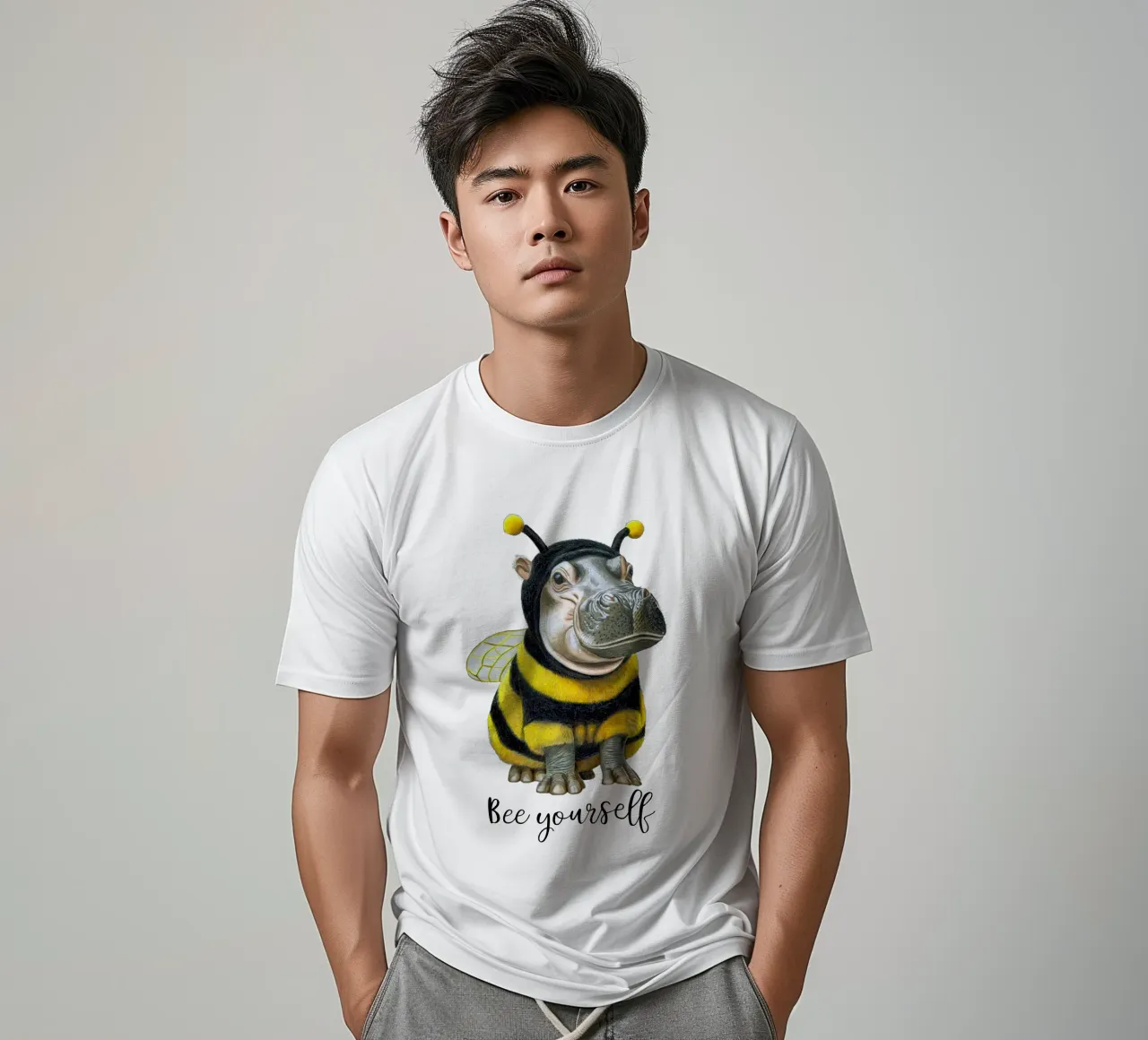 Bee Yourself t-shirt da Graphit und Farbe