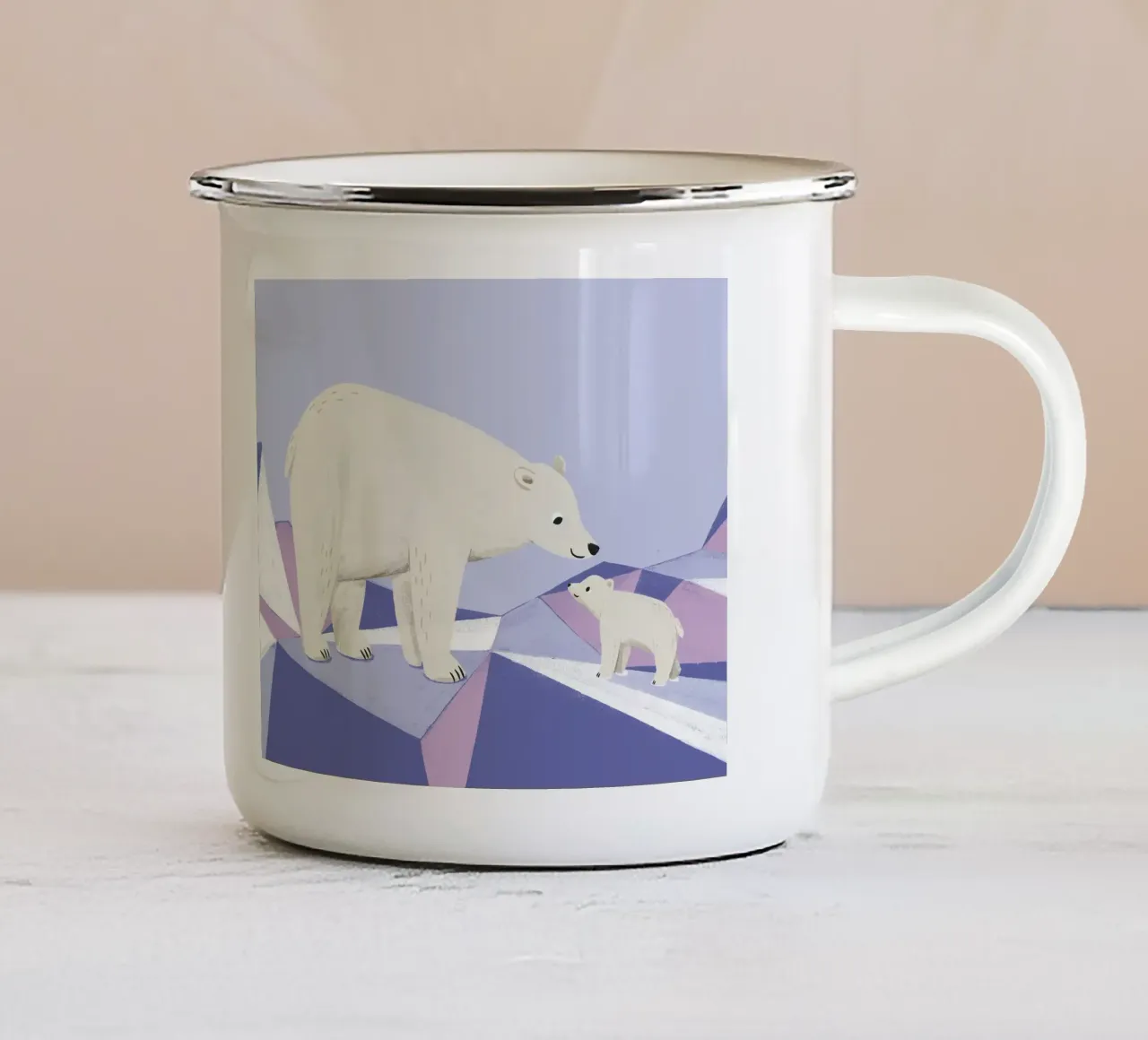 Orso polare e piccolo orso polare tazza in smalto da VIERUNDFÜNFZIG
