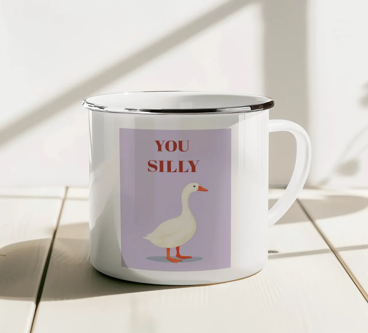 sciocca anatra tazza in smalto da tanabaroo