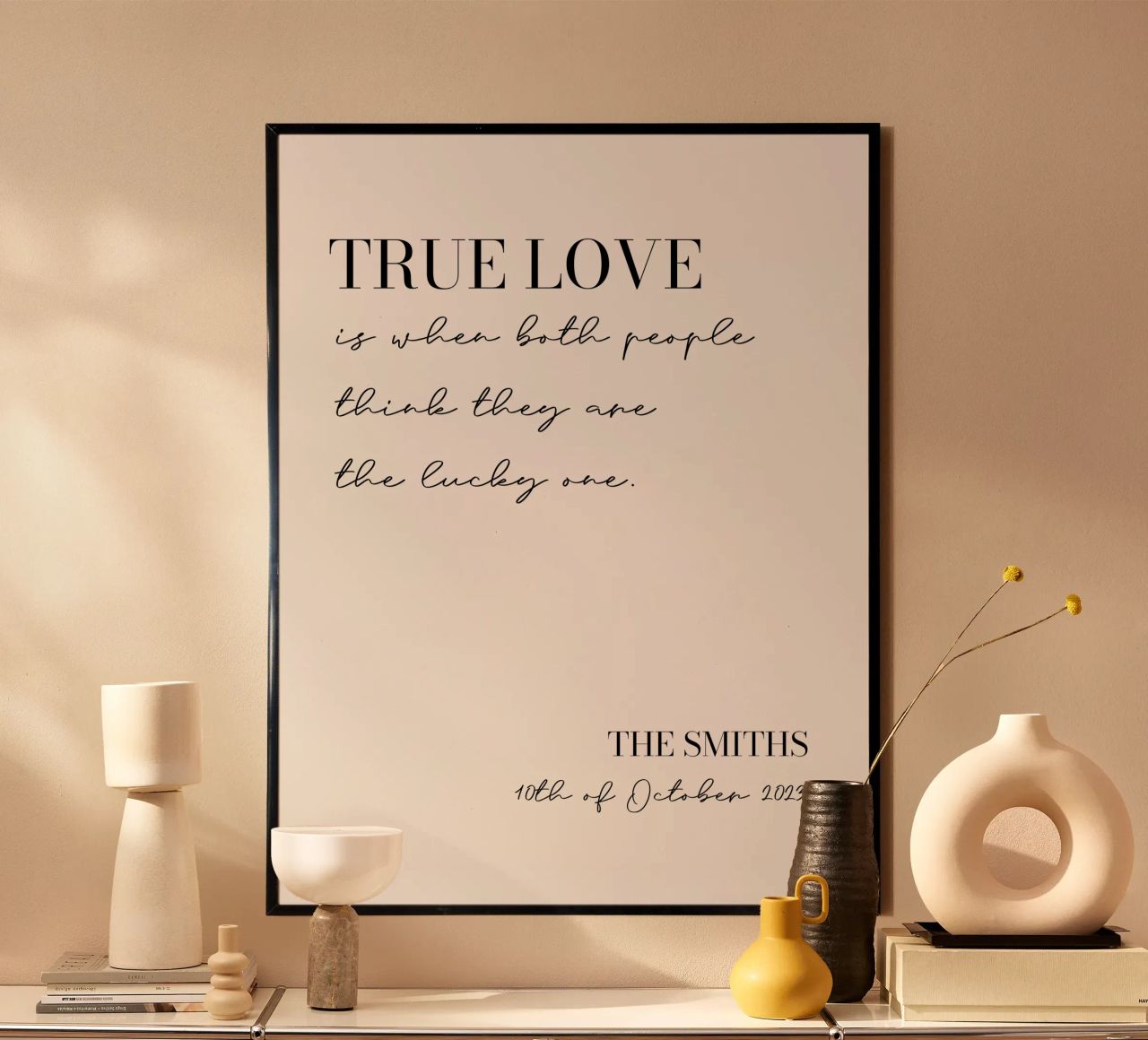True Love Impression personnalisée pour le mariage poster avec cadre en plastique de Prints By Ayleen