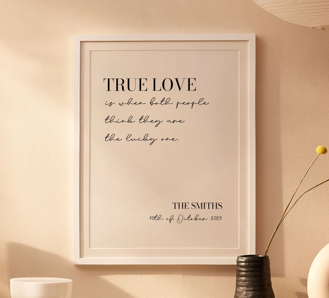 True Love Impression personnalisée pour le mariage poster avec cadre en plastique de Prints By Ayleen