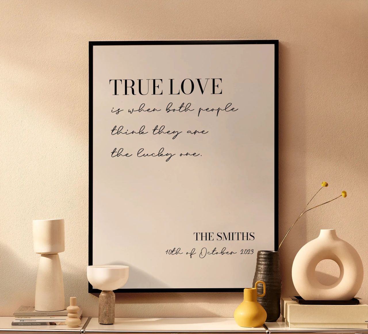 True Love Impression personnalisée pour le mariage poster avec cadre en plastique de Prints By Ayleen