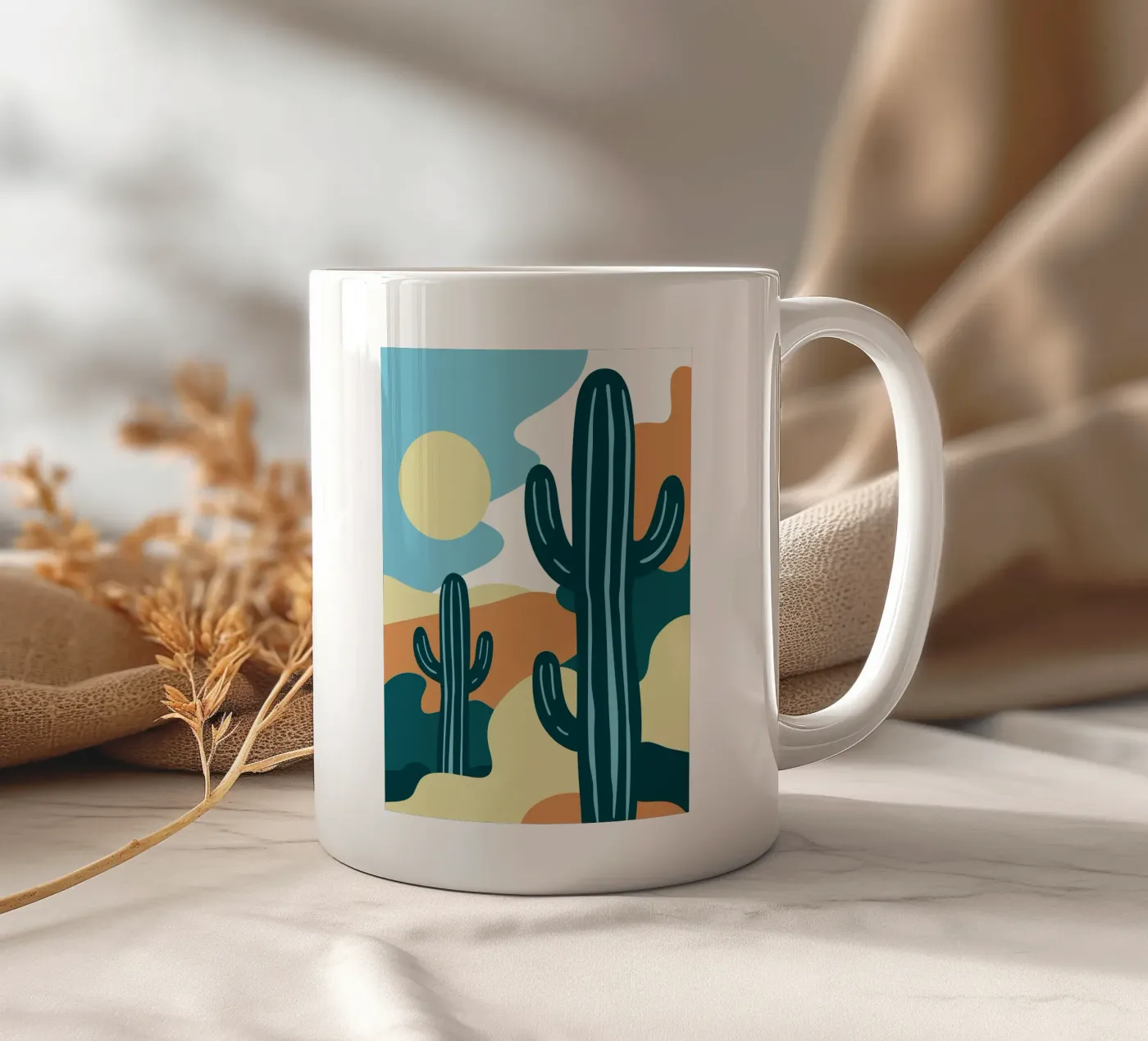 Cactus ceramic mug by SPECIAL FLOWER PATTERNS