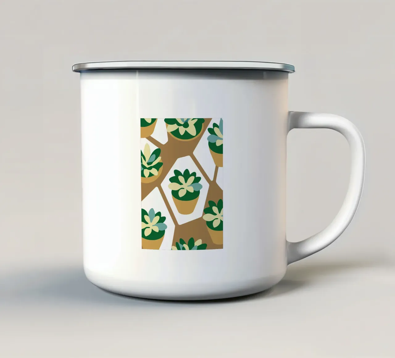 Pianta succulenta tazza in smalto da SPECIAL FLOWER PATTERNS