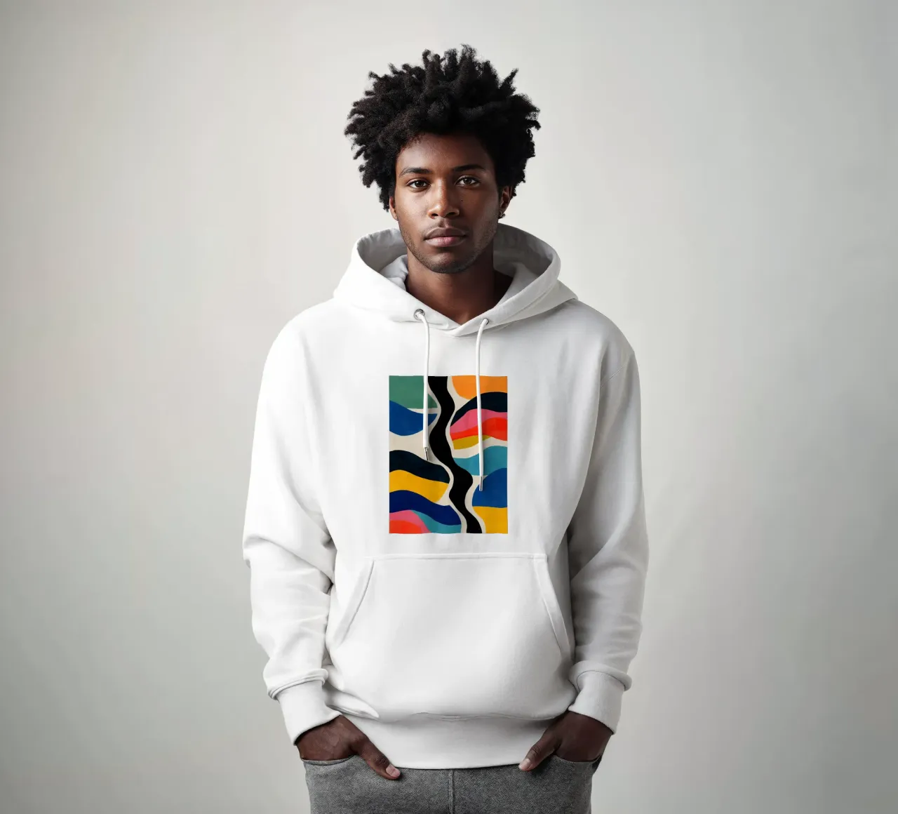 Flusso di colore astratto I felpa con cappuccio da Sienna Atelier