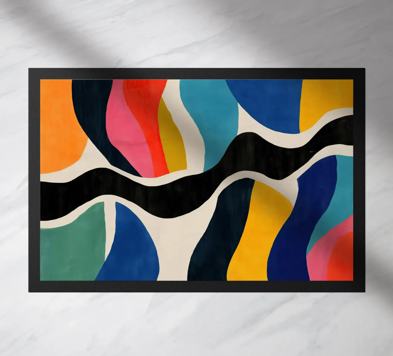 Flusso di colore astratto I zerbino da Sienna Atelier