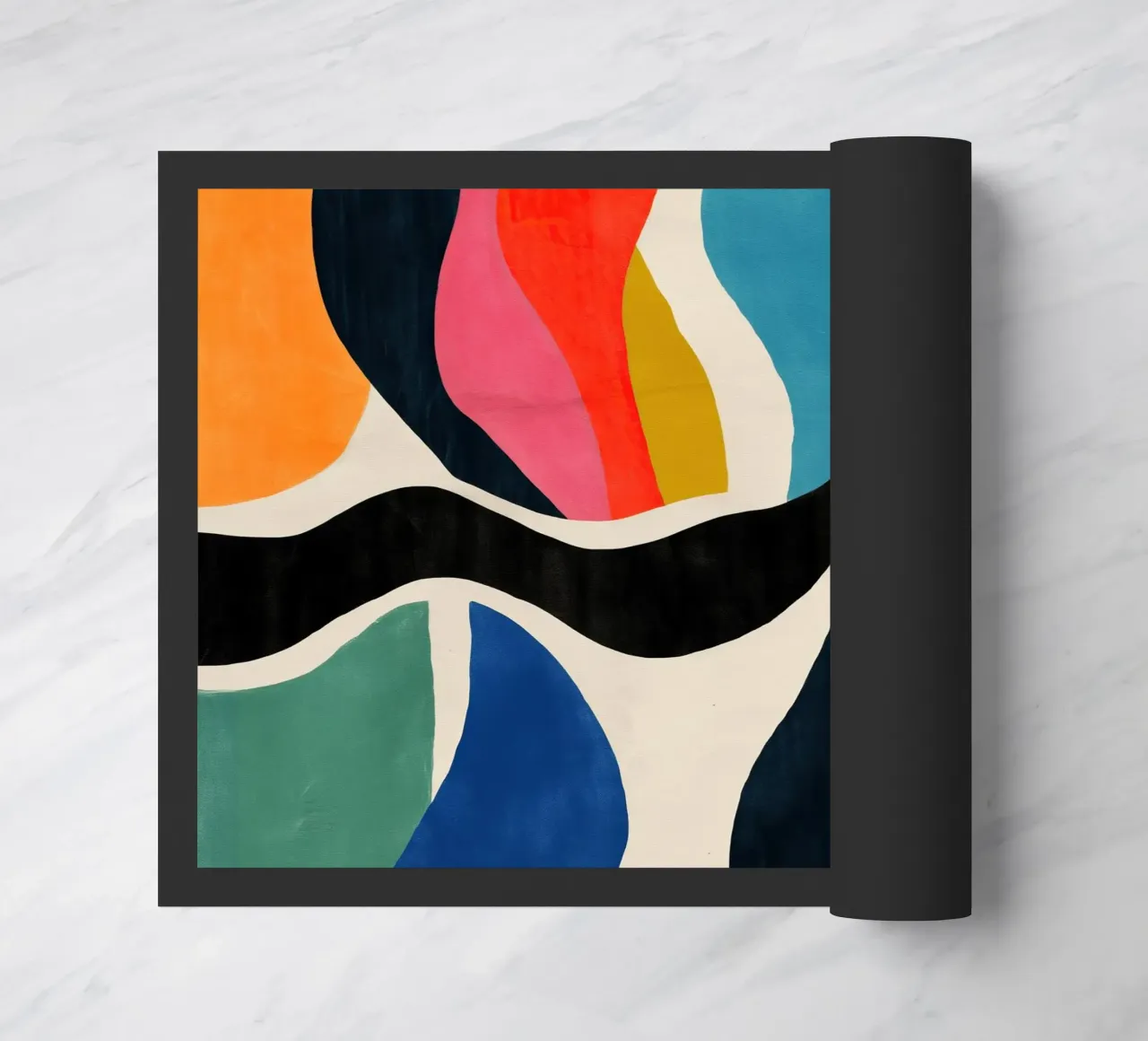 Flusso di colore astratto I zerbino da Sienna Atelier