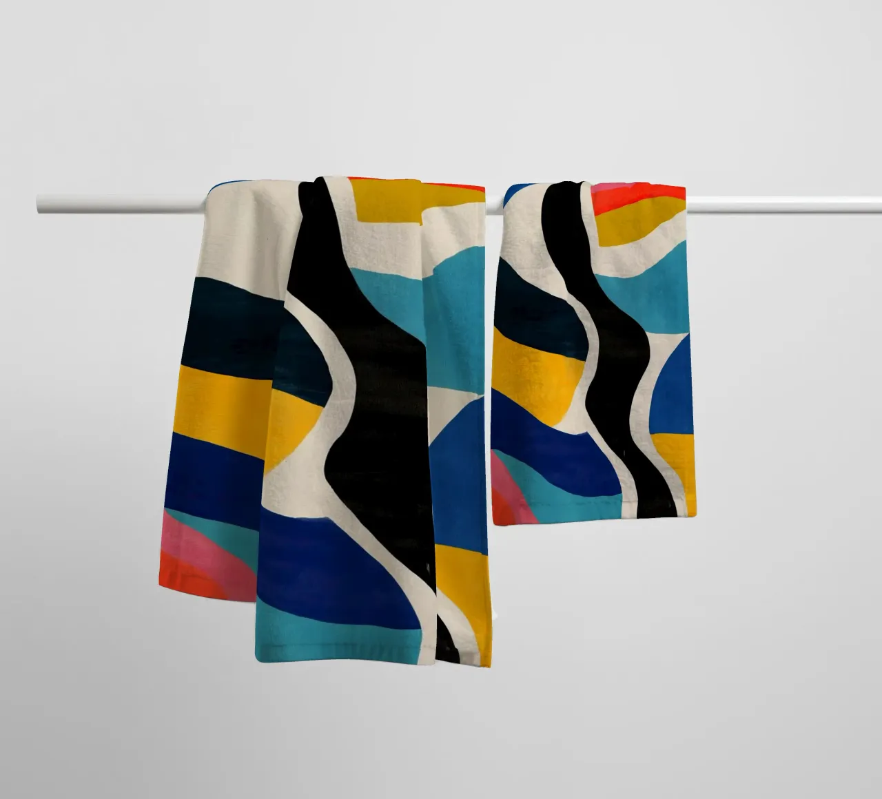Abstract Color Flow I towel by Sienna Atelier
