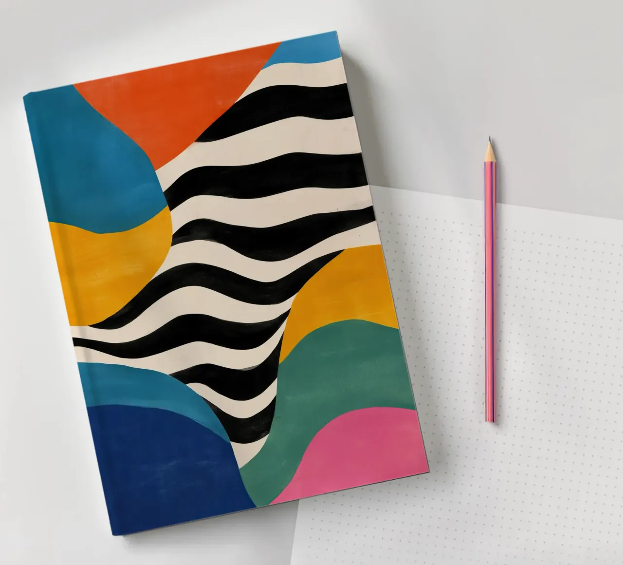 Abstract Color Flow II notebook by Sienna Atelier