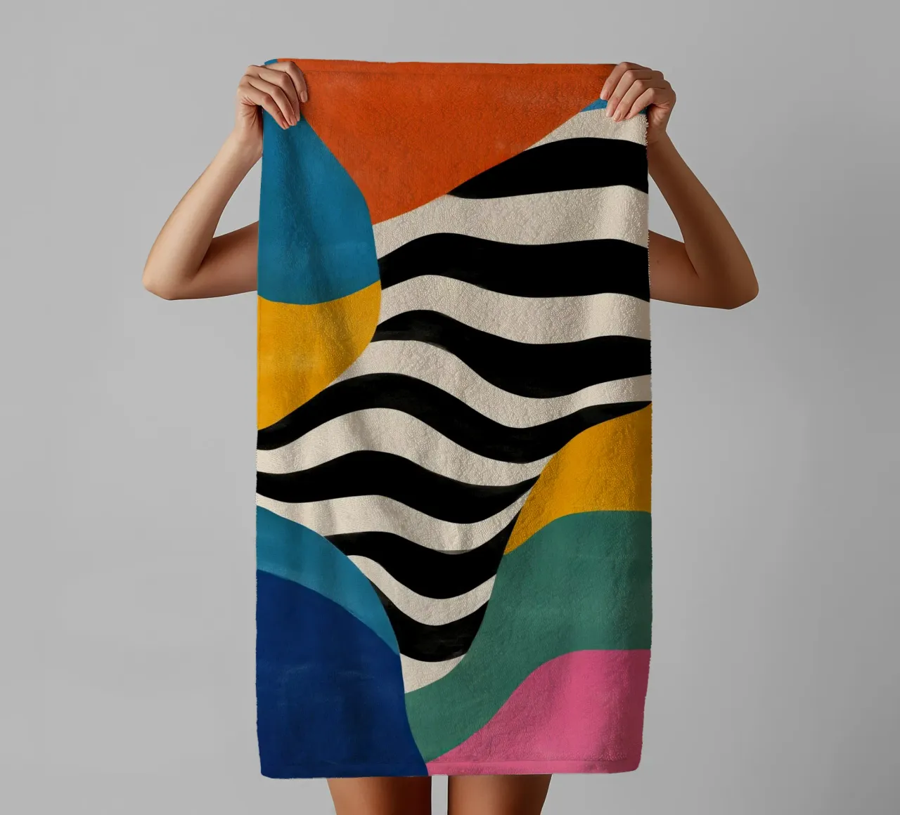 Abstract Color Flow II towel by Sienna Atelier