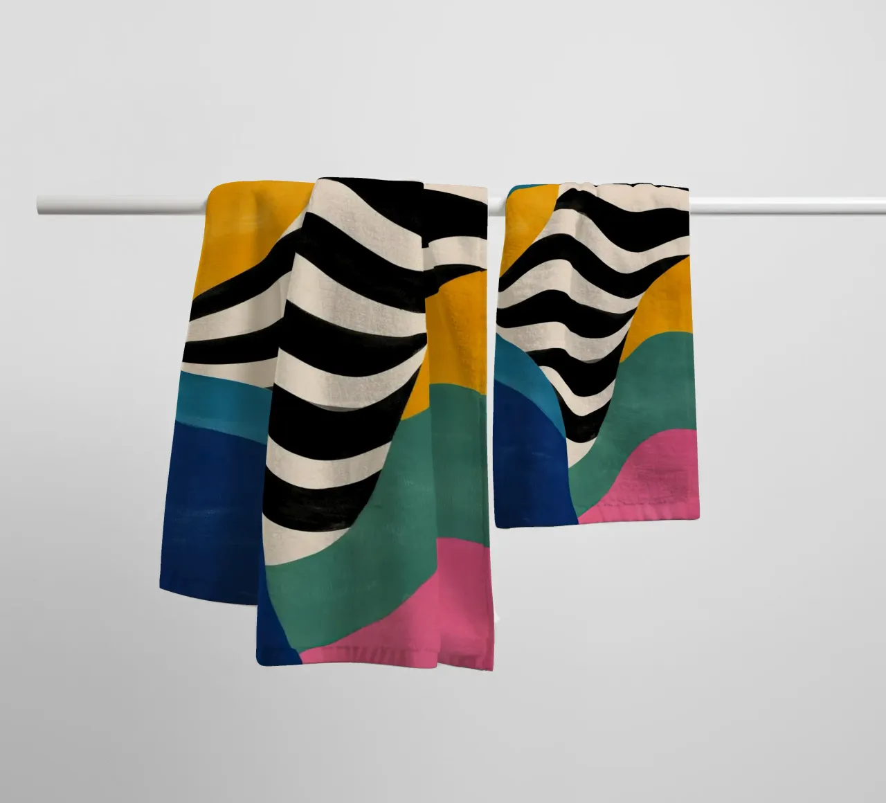 Abstract Color Flow II towel by Sienna Atelier