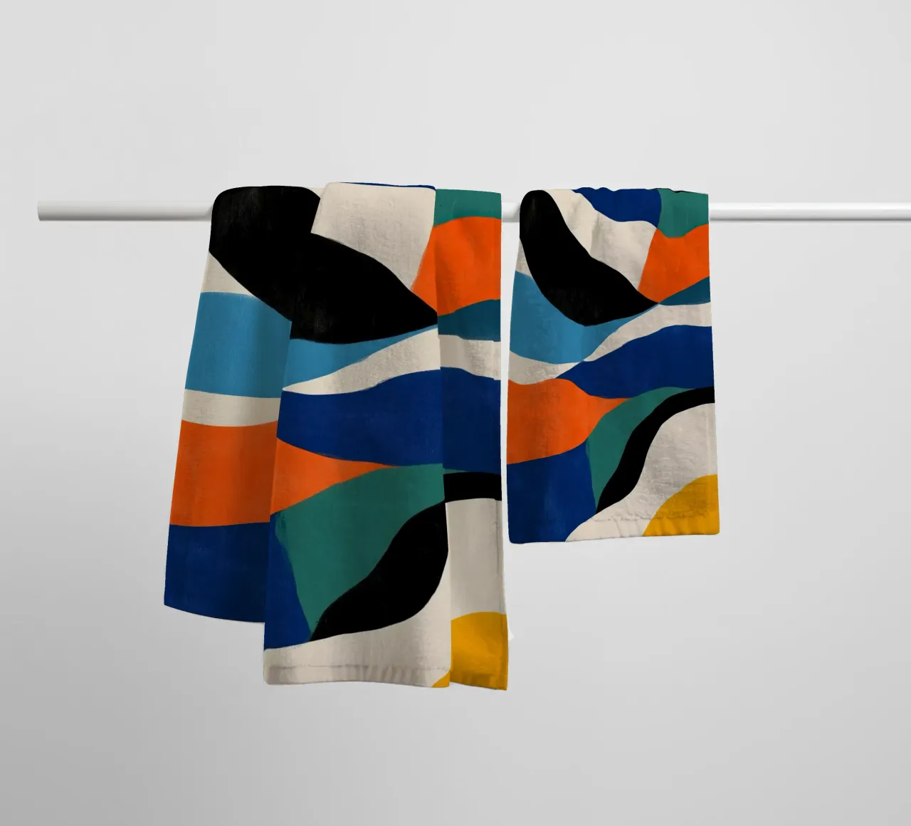 Abstract Color Flow III towel by Sienna Atelier
