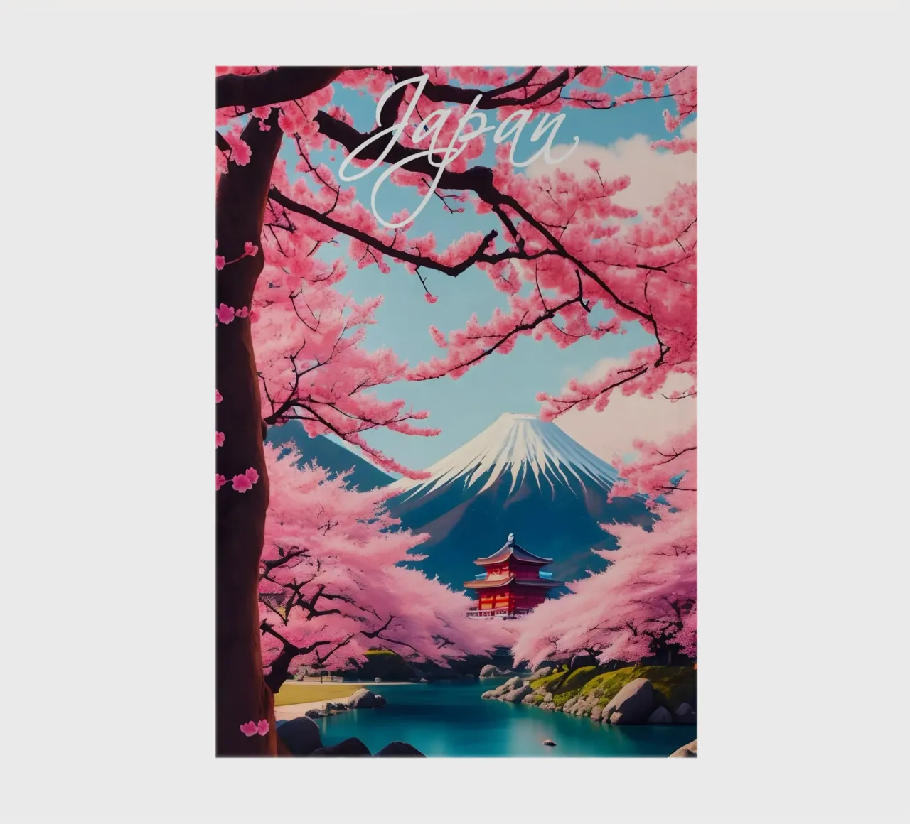 Giappone Scena di ciliegi in fiore diario da Charnwood Prints