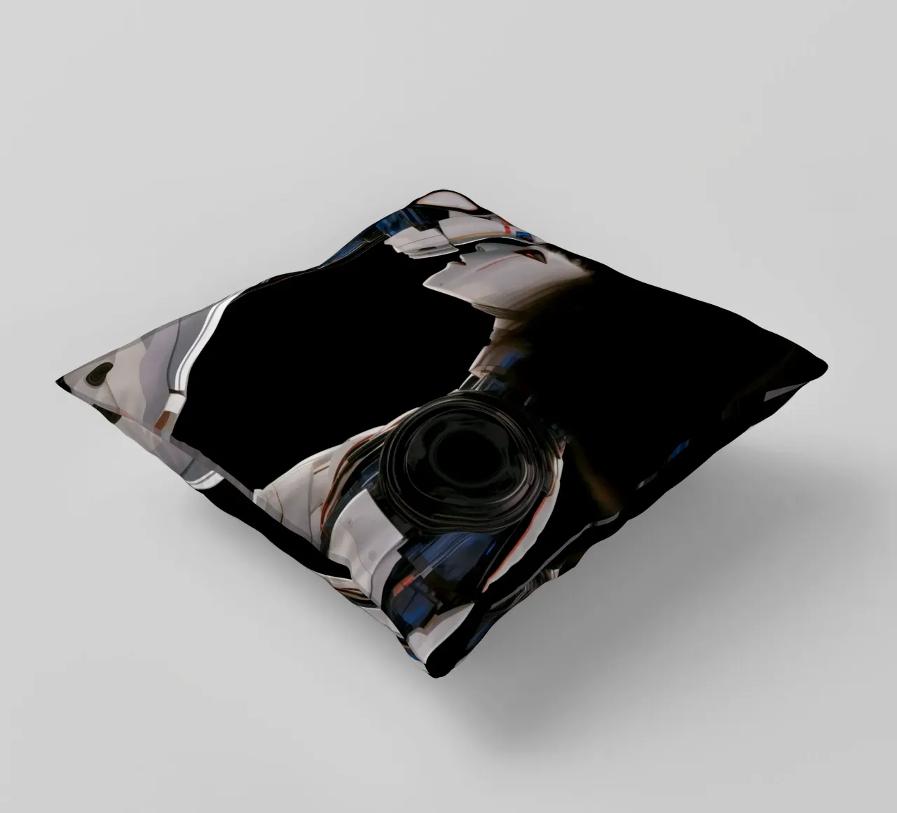 Mech Girl bacia Robot | Omaggio a Ghost In The Shell cuscino da Autofocus