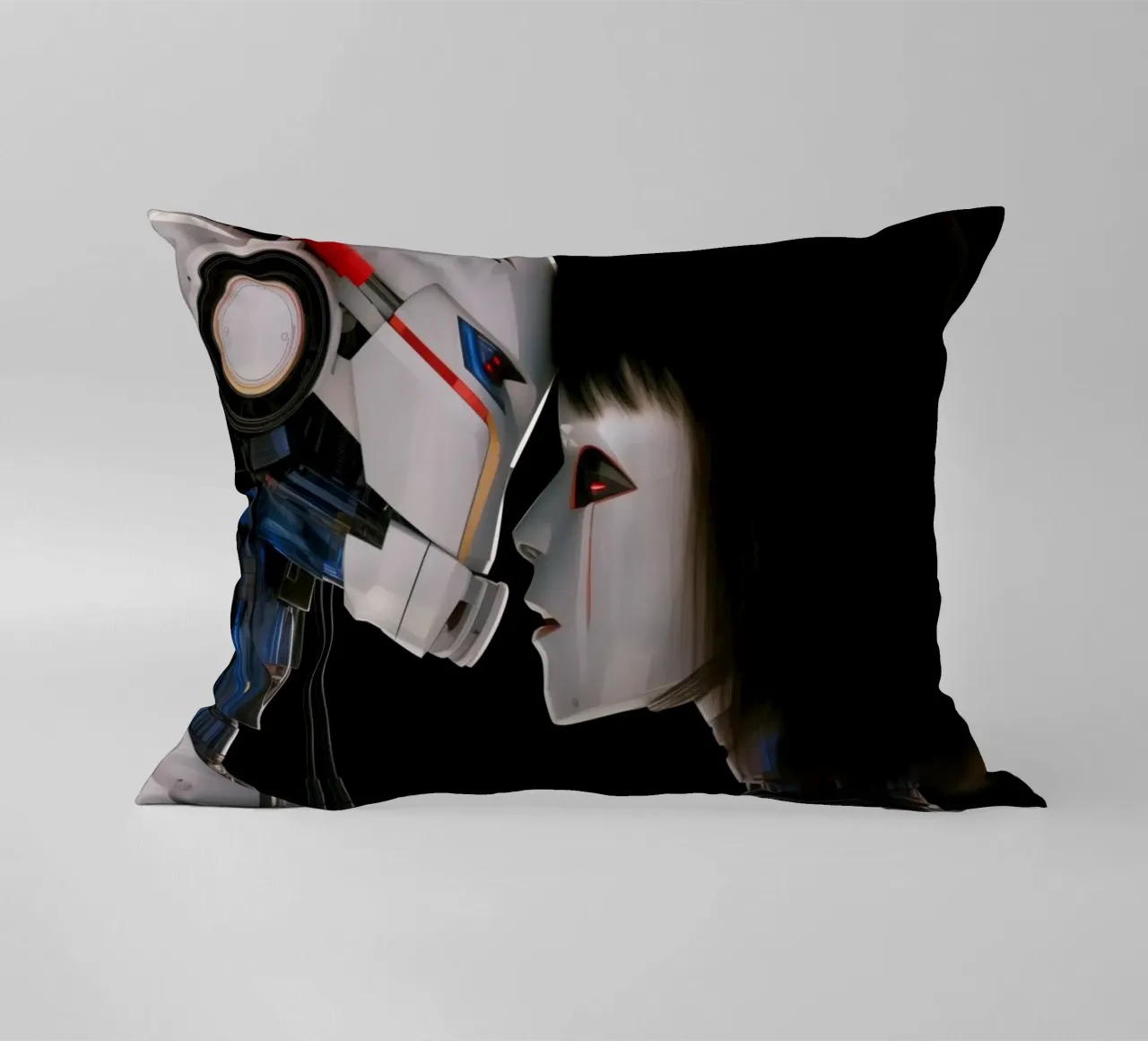 Mech Girl bacia Robot | Omaggio a Ghost In The Shell cuscino da Autofocus