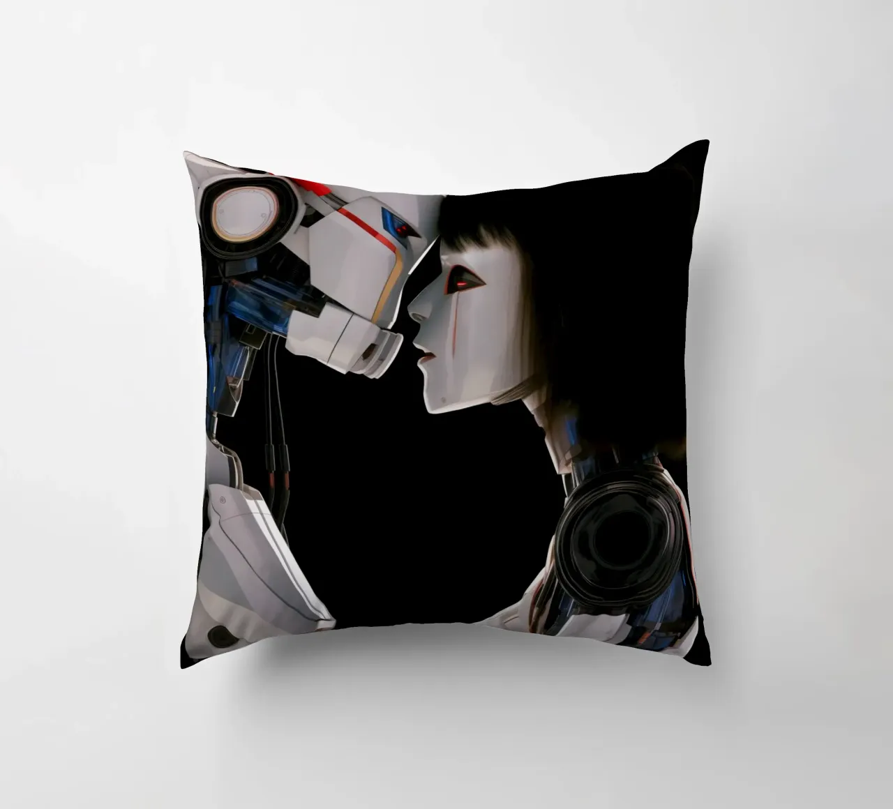 Mech Girl bacia Robot | Omaggio a Ghost In The Shell cuscino da Autofocus