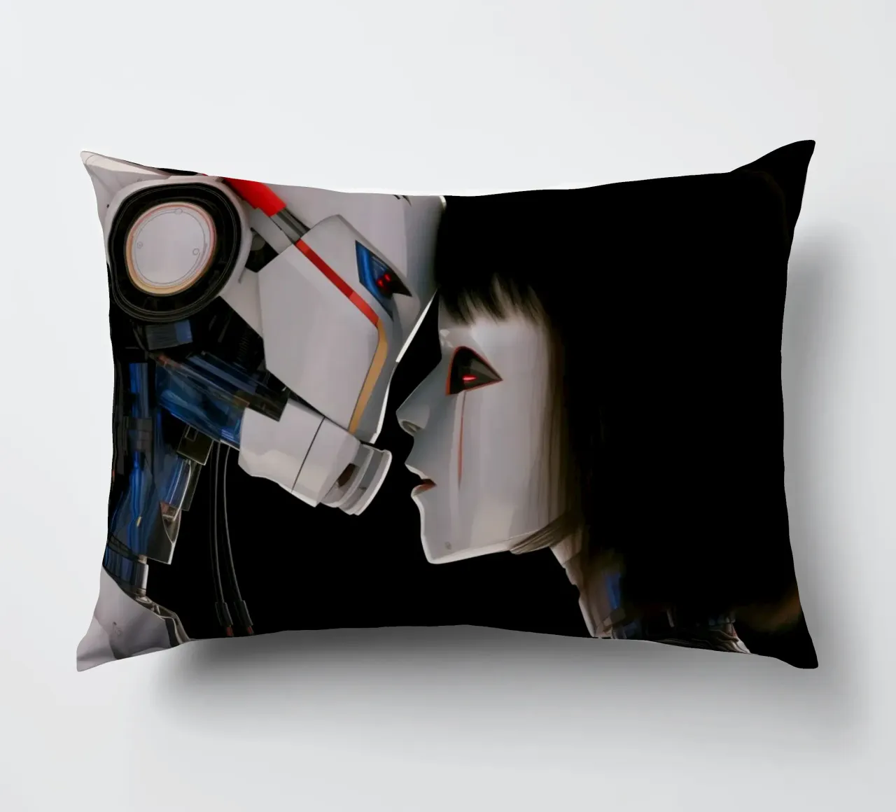 Mech Girl bacia Robot | Omaggio a Ghost In The Shell cuscino da Autofocus